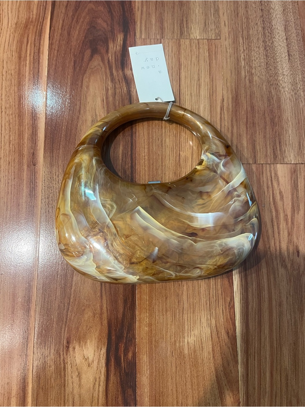 Target A New Day Acrylic Crescent Marble Minaudiere Clutch - Brown - Picture 13 of 13